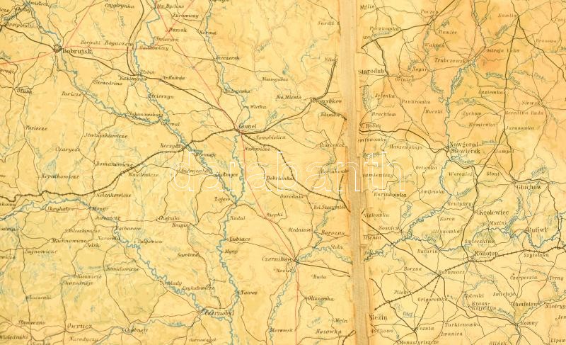 1901 Európa térkép, rajta a Ludovika pecsétjével, a hátoldalán számos bejegyzéssel, több alakulat bélyegzéssel, nagy méretű, vászonra kasírozott, sérülésekkel, 120x155 cm - Image 3