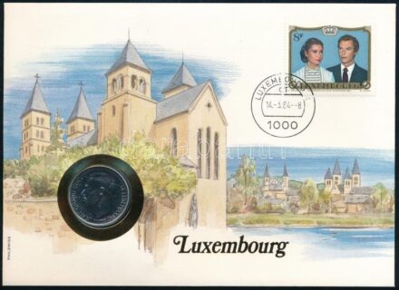 Luxemburg 1980. 5Fr felbélyegzett borítékban, bélyegzéssel, német nyelvű leírással T:1 Luxembourg 1980. 5 Francs in envelope with stamp and cancellation, with German description C:UNC