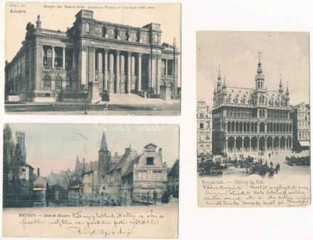24 db RÉGI belga város képeslap vegyes minőségben / 24 pre-1945 Belgian town-view postcards in mixed quality
