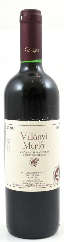 20??. Viniqum, Villányi Merlot 0,75 l., 13 %Vol. bontatlan palack.