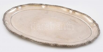 Ezüst (Ag) tálca, jelzett, 55x36cm, nettó: 1426g