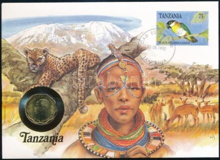 Tanzánia 1984. 10s felbélyegzett borítékban, bélyegzéssel, német nyelvű tájékoztatóval T:1- kis karc Tanzania 1984. 10 Senti in envelope with stamp, cancellation and a prospectus in german C:AU small scratches
