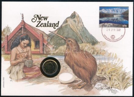 Új-Zéland 2000. 5c, felbélyegzett borítékban, bélyegzéssel, német nyelvű leírással T:1 New Zealand 2000. 5 Cents in envelope with stamp and cancellation, with German description C:UNC