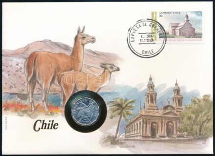Chile 1979. 10c Al felbélyegzett borítékban, bélyegzéssel, német nyelvű leírással T:1 Chile 1970. 10 Centavos Al in envelope with stamp, cancellation and a prospectus in german C:UNC patina