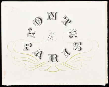 Georges Visat: Ponts de Paris. Párizs hídjai. Rézkarc, 17x22 cm + kísérő szöveg 4 oldalon