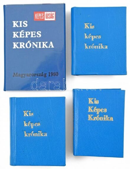 4 db minikönyv Kis képes krónika sorozatból: Kis Képes Krónika ([Bp.], 1980). 237. sz. számozott példány + A film világsztárjai (2 db) + Magyar városok 1981