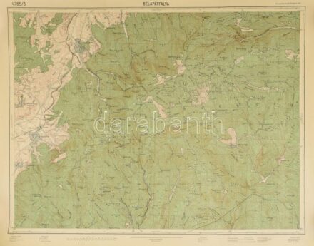 1928 Bélapátfalva és környékének térképe, M. Kir. Állami Térképészet, 65×85 cm