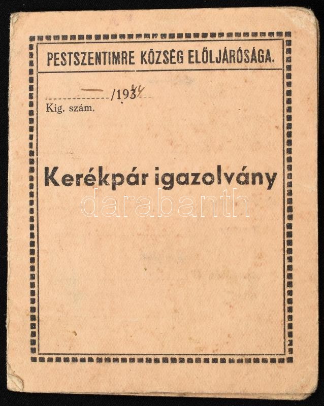 1940 Fényképes kerékpáros igazolvány - Image 2