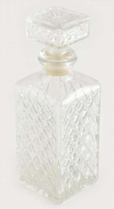 Whiskys üveg dugóval, kopásnyomokkal, m: 24 cm