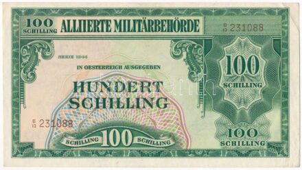 Ausztria / Szövetséges megszállás DN (1944-1945) 100Sch 'B13 231088' T:III kis anyaghiba Austria / Allied Occupation ND (1944-1945) 100 Schilling 'B13 231088' C:F small material error Krause P#110