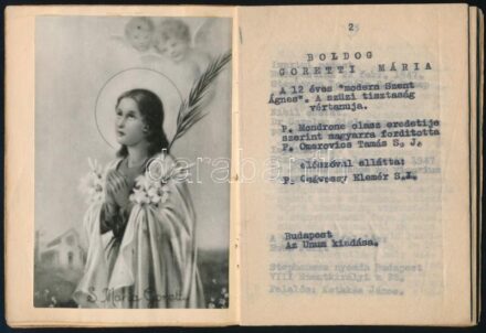 cca 1930 Boldog goretti Mária emlékkönyv