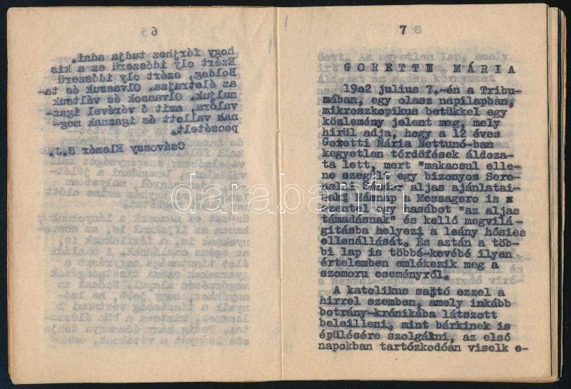 cca 1930 Boldog goretti Mária emlékkönyv - Image 3