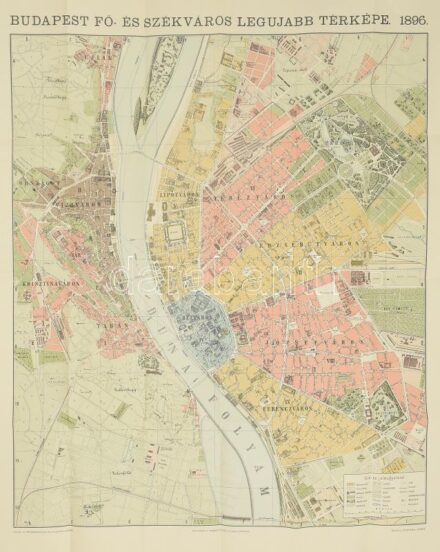 1896 Homolka József: Budapest térképe házszámok megjelölésével és az utcák és terek betürendes jegyzékével. Bp., 1983, Kartográfiai Vállalat. Az 1896-os kiadás (Bp., Eggenberger) reprintje, 67×57 cm
