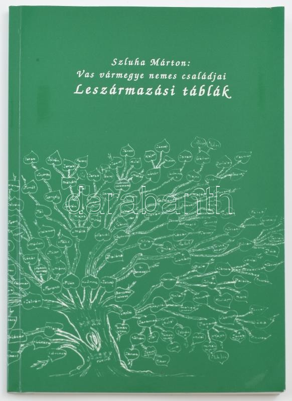 Szluha Márton: Vas vármegye nemes családjai. Leszármazási táblák. hn, én., nyn. Kiadói papírkötés, címlap nélkül.