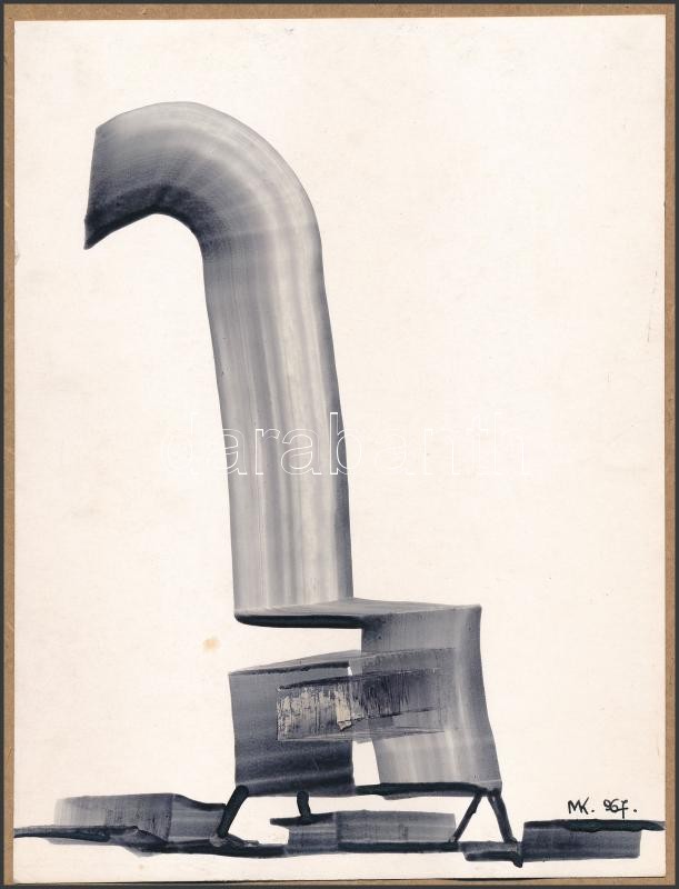 Milasovszky Kálmán (?-): Kályha, 1967. Vegyes technika, papír, jelzett, kartonra kasírozva, 14x10 cm - Image 2