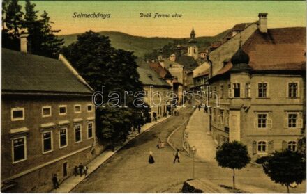 Selmecbánya, Schemnitz, Banská Stiavnica; Deák Ferenc utca, Hotel Hungária szálloda. Joerges kiadása / street view, hotel