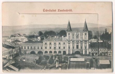 Zsolna, Sillein, Zilina; leporellólap 10 képpel (közte vasútállomás, Budatin vára, stb.) Löwy Fülöp kiadása / leporellocard with 10 pictures (including railway station, Budatín castle, etc.)