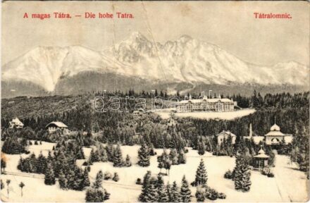 Tátralomnic, Tatranská Lomnica (Magas-Tátra, Vysoké Tatry); látkép télen / general view in winter (fa)