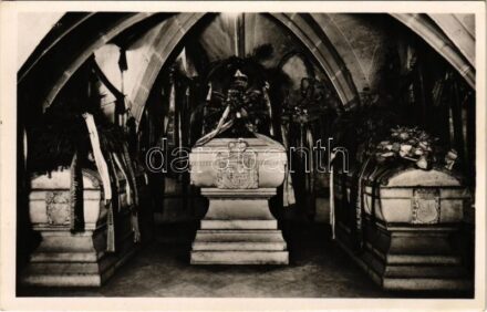 Kassa, Kosice; Rákóczi kripta. Fenyves Andor kiadása / crypt of Francis II Rákóczi, sarcophagus
