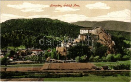 Árvaváralja, Oravsky Podzámok; Árva vára, fűrésztelep, vasútállomás. Feitzinger Ede Nr. 245. / Oravsky zámok / Schloß Árva / castle, sawmill, railway station