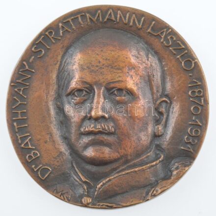 Miletics Katalin Janka (1942-) DN 'Dr. Battyhány-Strattmann László 1870-1931' egyoldalas, öntött bronz emlékérem (~95-96mm) T:1-