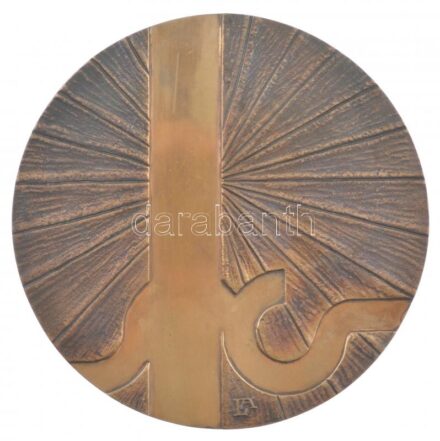 Lapis András (1942-) 1979. 'A szegedi árvíz száz éves évfordulója 1879 - 1979' egyoldalas, öntött bronz érem (121mm) T:1-