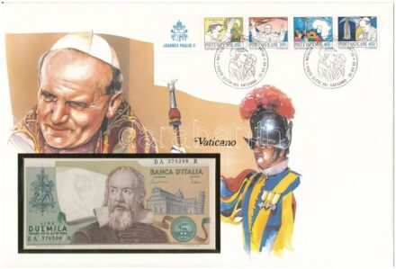 Vatikán 1983. 2000L felbélyegzett borítékban, bélyegzéssel T:I Vatican 1983. 2000 Lire in envelope with stamp and cancellation C:UNC
