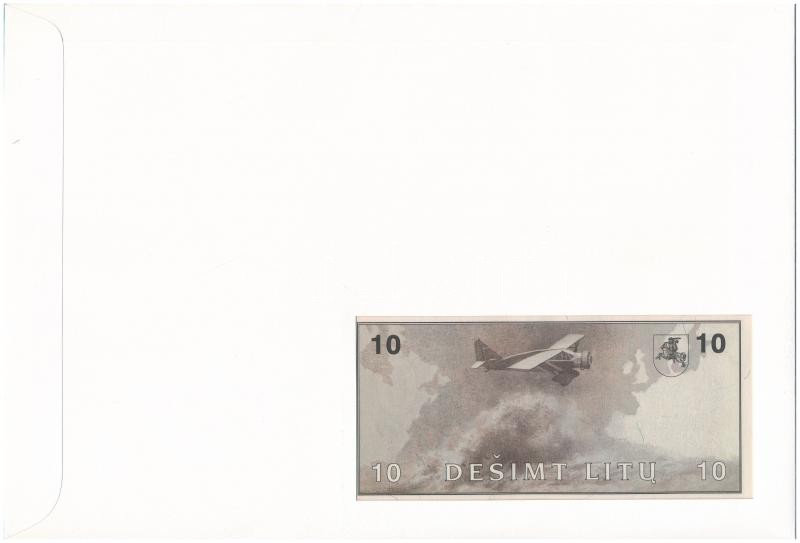 Litvánia 1991. 10L felbélyegzett borítékban, bélyegzéssel T:I Lithuania 1991. 10 Litu in envelope with stamp and cancellation C:UNC - Image 2