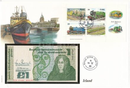 Írország 1989. 1P felbélyegzett borítékban, bélyegzéssel T:1 Ireland 1989. 1 Pound in envelope with stamp and cancellation C:UNC