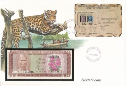 Sierra Leone 1984. 50c felbélyegzett borítékban, bélyegzéssel T:I Sierra Leone 1984. 50 Cents in envelope with stamp and cancellation C:UNC