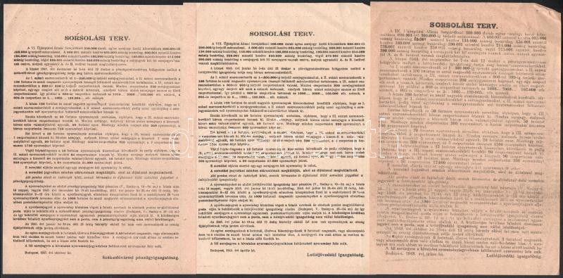 1947 Újjáépítési állami sorsjáték játékterve 3 db reklám nyomtatvány - Image 2