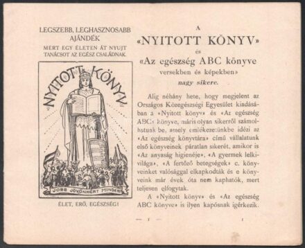 Nyitottkönyv és Az egészség ABC könyve képes ismertető 24 p