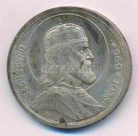 1938. 5P Ag 'Szent István' T:1- patina, kis ph Adamo P8.1