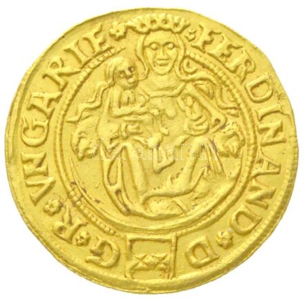1550K-B Dukát Au 'I. Ferdinánd' 1980-as években készült jó minőségű Au hamisítványa (3,56g) T:1-,2 / Hungary 1550K-B Ducat Au 'Ferdinand I' good quality Au fake from the 1980s (3,56g) C:AU,XF
