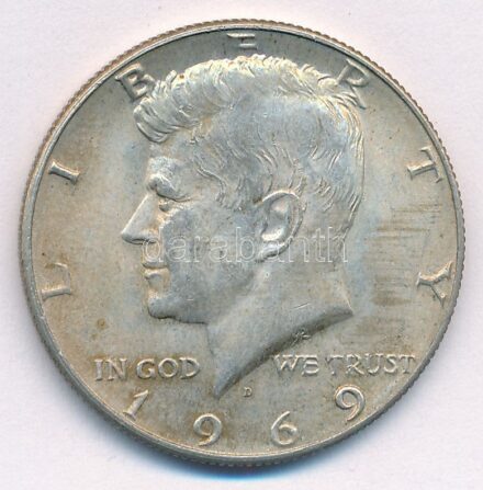 Amerikai Egyesült Államok 1969D 1/2$ Ag 'Kennedy' T:2 patina USA 1969D 1/2 Dollar Ag 'Kennedy' C:XF patina Krause KM#202a