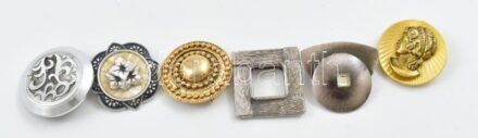 6 db klf. kitűző, fém, d: 4 cm
