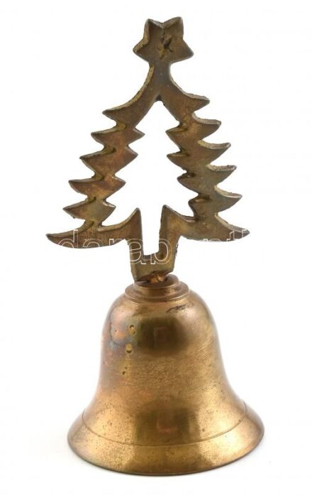 Karácsonyfás réz csengő, m: 12,5 cm