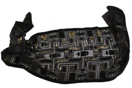 Fekete jaguár mintás sál 33x174 cm