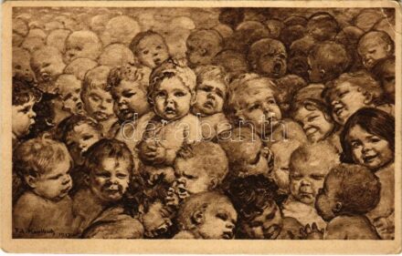 Deutschlands Spende für Säuglinge- und Kleinkinderschutz. Deutschlands Zukunft / Germany's donation for the protection of infants and young children, propaganda s: F.A. Kaulbach (EK)