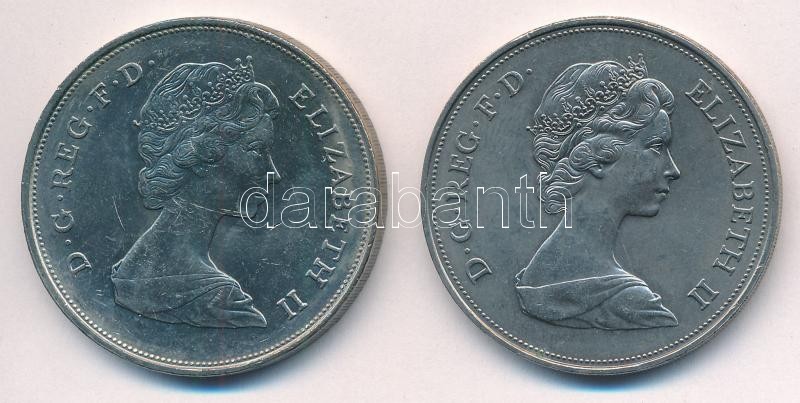 Nagy-Britannia 1972. 25p Cu-Ni 'II. Erzsébet / Ezüstlakodalom' + Nagy-Britannia 1981. 25p Cu-Ni 'Károly és Diana esküvője' T:1-,2 United Kingdom 1972. 25 Pence Cu-Ni 'Elizabeth II / Silver Wedding' + United Kingdom 1981. 25 New Pence Cu-Ni