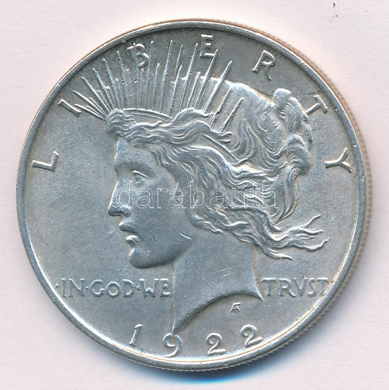 Amerikai Egyesült Államok 1922. 1$ Ag 'Béke' tanúsítvánnyal, kapszulában T:2,2- patina, karc USA 1922. 1 Dollar Ag 'Peace' with certificate in capsule C:XF,VF patina, scratches Krause KM#150