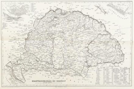Magyarország és Erdély 1846-os Vállas-féle térképének facsimile kiadása. 60x42 cm