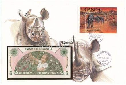Uganda 1982. 5Sh felbélyegzett borítékban, bélyegzéssel T:I Uganda 1982. 5 Schilling in envelope with stamp and cancellation C:UNC