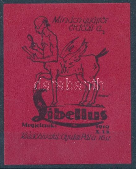1911 Minden gyűjtőt érdekli a Libellus levélzáró piros papíron 'R'