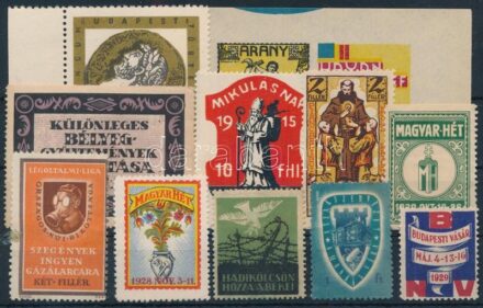 1913-1930. 12 db klf régi magyar levélzáró
