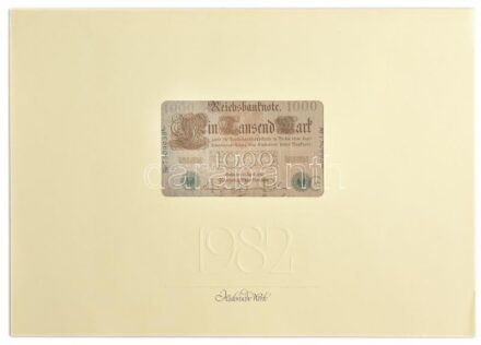 Svájc 1982. 12xklf bankjegyet tartalmazó 1982-es, jó állapotú naptár a Sevogel Galériából eredeti, 'Union Bank of Switzerland' védőtokban, többek közt Német Birodalom, Bulgária, Magyarország bankjegyeivel T:I--III Switzerland 1982.
