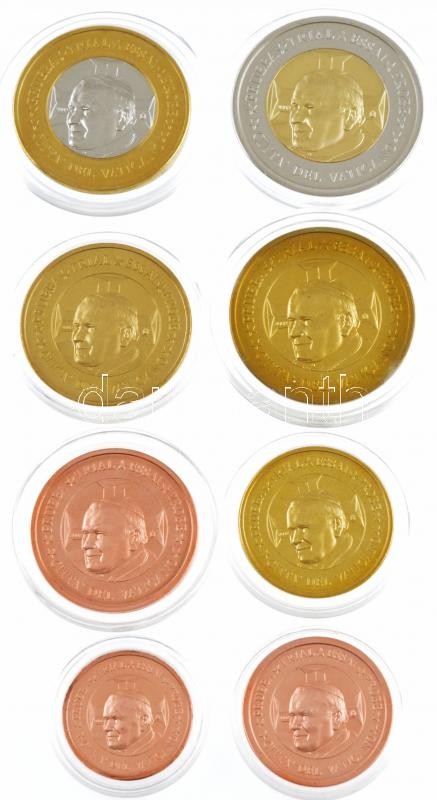 Vatikán 2002. 1c-2E (8xklf) próbaveret forgalmi sor karton dísztokban T:1 Vatican 2002. 1 Cent - 2 Euro (8xdiff) trial strike coin set in cardboard case C:UNC