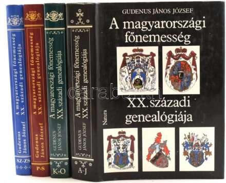 Gudenus János József: A magyarországi főnemesség XX. századi genealógiája I-V. kötet. Bp., 1990-1998, Natura-Tellér Kft-Heraldika. Kiadói műbőr kötések, kiadói papír védőborítóban és Kiadói kartonált papírkötések.