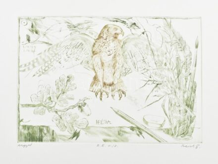 Reich Gábor (1951-): Angyal. Rézkarc, papír, jelzett, művészpéldány E.E. V./V. számozással. 19,5×29 cm
