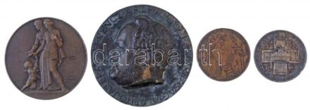 4db-os emlékérem-tétel, benne: Lőrincz István (1901-1985) 1931. 'Házasságkötésünk emlékére' kétoldalas Br emlékérem (50mm) + Reményi József (1877-1977) 1923. 'Erkel Ferenc a Filharmóniai Társaság Alapítója / A Budapesti